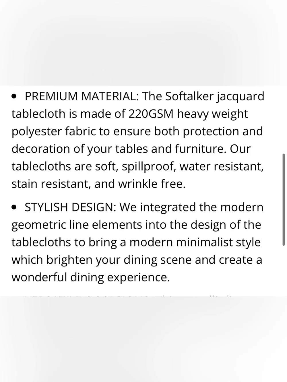 Black Damask Jacquard Tablecloth Waterproof Stain-Resistant Rectangular 60x84”